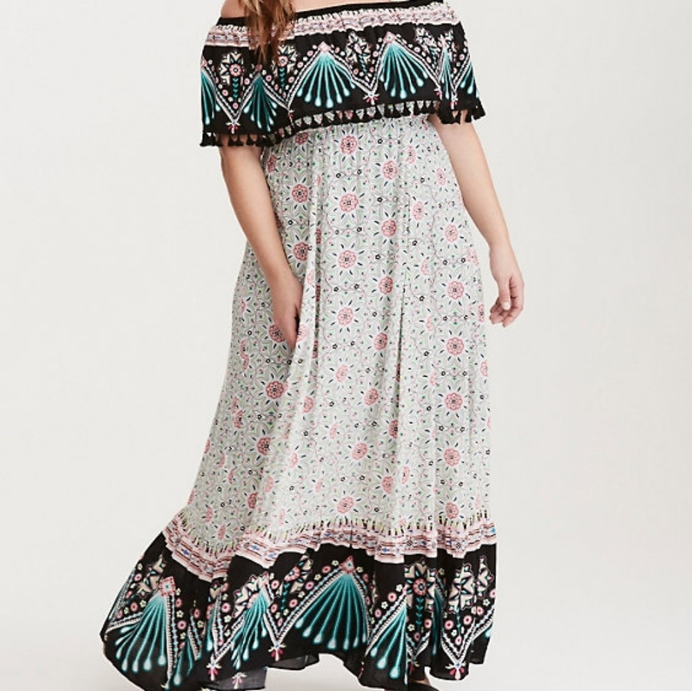 ISO - Torrid Inside Mixed Print Challis Maxi Dress